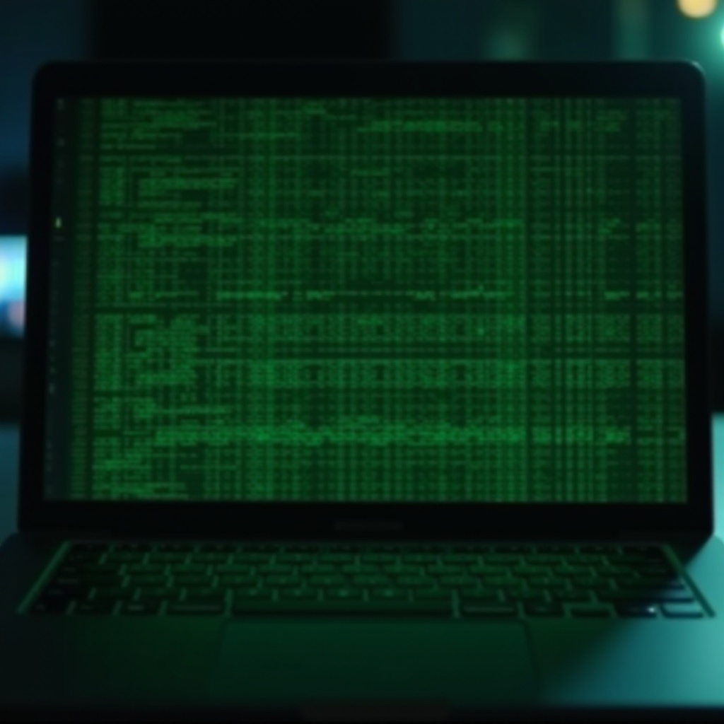 画面に緑の線があるノートパソコン